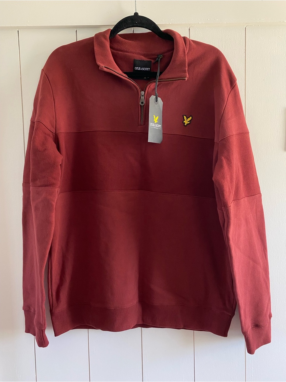 NWT Lyle & Scott Contrast Panel Funnel Neck Quarter Zip
